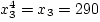 $x_4^4 =x_4=350$