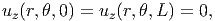 uz(r,θ,0) = uz(r,θ,L) = 0,
