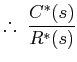 % latex2html id marker 463
$\displaystyle \therefore \; \frac {C^{*}(s)}{R^{*}(s)}$