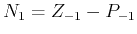 $\displaystyle N_1 = Z_{ - 1} - P_{ - 1}  $