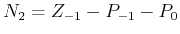 $\displaystyle N_2 = Z_{ - 1} - P_{ - 1} - P_0  $