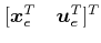 $ [\boldsymbol{x}_e^T\quad \boldsymbol{u}_e^T]^T$