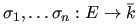 $ \sigma_{1}, \ldots \sigma_{n} : E \rightarrow \bar{k}$