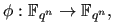 $ \phi: \mathbb{F}_{q^n}
\rightarrow \mathbb{F}_{q^n},$