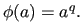 $ \phi(a)=a^q.$