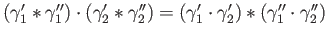 $ (\gamma_1^\prime \ast \gamma_1^{\prime \prime}) \cdot (\gamma_2^\prime \ast \g...
...\gamma_2^\prime) \ast (\gamma_1^{\prime \prime} \cdot \gamma_2^{\prime \prime})$