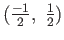 $ (\frac{-1}{2},\; \frac{1}{2})$