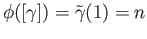 $ \phi([\gamma]) = {\tilde\gamma}(1) = n$