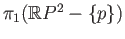 $ \pi_1(\mathbb{R}P^2 - \{p \})$