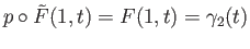 $ p\circ {\tilde F}(1, t) = F(1, t) = \gamma_2(t)$