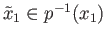 $ {\tilde x}_1 \in p^{-1}(x_1)$