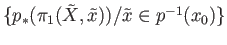 $ \{p_*(\pi_1({\tilde X}, {\tilde x}))/ {\tilde x}\in p^{-1}(x_0)\}$