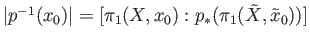 $ \vert p^{-1}(x_0)\vert = [\pi_1(X, x_0) : p_*(\pi_1({\tilde X}, {\tilde x}_0))]$