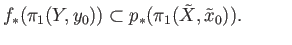 $\displaystyle {f}_{*}(\pi_1(Y, y_0)) \subset p_{*}(\pi_1(\tilde{X}, {\tilde x}_0)). \eqno(18.1)
$