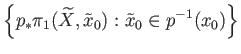 $\displaystyle \Big\{
p_{*}\pi_1(\widetilde X, \tilde x_0) : \tilde x_0 \in p^{-1}(x_0)
\Big\}
$