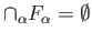 $ \cap_{\alpha}F_{\alpha} = \emptyset$