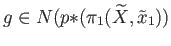 $ g\in N(p{*}(\pi_1(\widetilde X, \tilde x_1))$