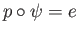 $ p\circ \psi = e$