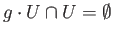 $ g\cdot U\cap U = \emptyset$