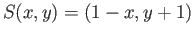 $\displaystyle S(x, y) = (1-x, y+1)
$