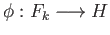 $ \phi:F_k\longrightarrow H$