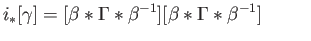$\displaystyle i_*[\gamma] = [\beta *\Gamma *\beta^{-1}][\beta *\Gamma *\beta^{-1}] \eqno(26.8)
$