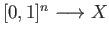$ [0, 1]^n \longrightarrow X$