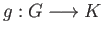$ f:L\longrightarrow G$