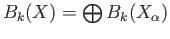 $ Z_k(X) = \bigoplus Z_k(X_{\alpha})$