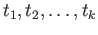 $ t_1{\bf v}_1 + t_2{\bf v}_2 + \dots + t_k{\bf v}_k$