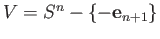 $ U = S^n - \{{\bf e}_{n+1}\}$