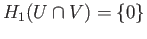 $\displaystyle \begin{CD}
@> >> H_1(U\cap V)@> >> H_1(U)\oplus H_1(V) @> >> H_1(Y) @> >> H_0(U\cap V)@>{\cong} >> H_0(U)\oplus H_0(V).
\end{CD}$