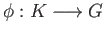 $\displaystyle \begin{CD}
0@> >> L @> f >> G @> g >> K @> >> 0,
\end{CD} \eqno(37.6)
$