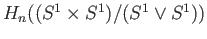 $ H_n(S^1\times S^1, S^1\vee S^1)$