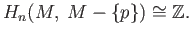 $ H_2(X, X-\{p\})$