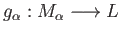 $\displaystyle \xymatrix{
M_{\alpha} \ar[rr]^{f_{\alpha\beta}}\ar[rd]_{f_{\alpha}} & & M_{\beta} \ar[ld]^{f_{\beta}}\\
& M
}
$