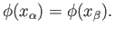 $ g_{\alpha}(x_{\alpha}) = g_{\beta}(x_{\beta}),$