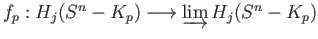 $ \kappa_p:H_j(S^n - K)\longrightarrow H_j(S^n - K_p)$