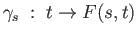 $ \gamma_s\;:\;t\rightarrow F(s,t)$