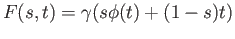 $\displaystyle F(s, t) = \gamma(s\phi(t) + (1-s)t)
$