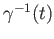 $ \gamma^{-1}(t)$