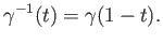 $\displaystyle \gamma^{-1}(t)=\gamma(1-t).
$