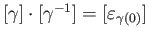 $ [ \gamma ] \cdot [ \gamma^{-1} ]=[\varepsilon_{\gamma(0)}]$