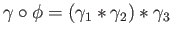 $ \gamma \circ \phi = (\gamma_1 \ast \gamma_2) \ast \gamma_3$