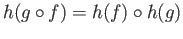 $\displaystyle h(g\circ f) = h(f)\circ h(g)
$
