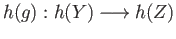 $ h(g) : h(Y) \longrightarrow h(Z)$