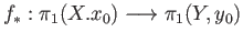 $ f_{*}:\pi_1(X. x_0)\longrightarrow \pi_1(Y, y_0)$