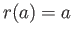 $ r(a)=a$