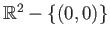 $ \mathbb{R}^2 -\{(0, 0) \}$