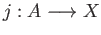 $ j:A\longrightarrow X$